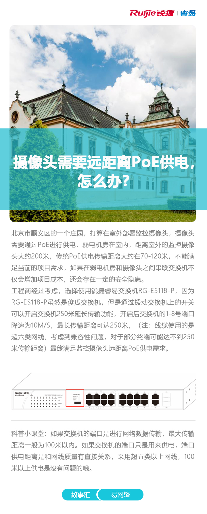 2019-10-22易网络故事汇：摄像头需要远距离PoE供电，怎么办？.jpg
