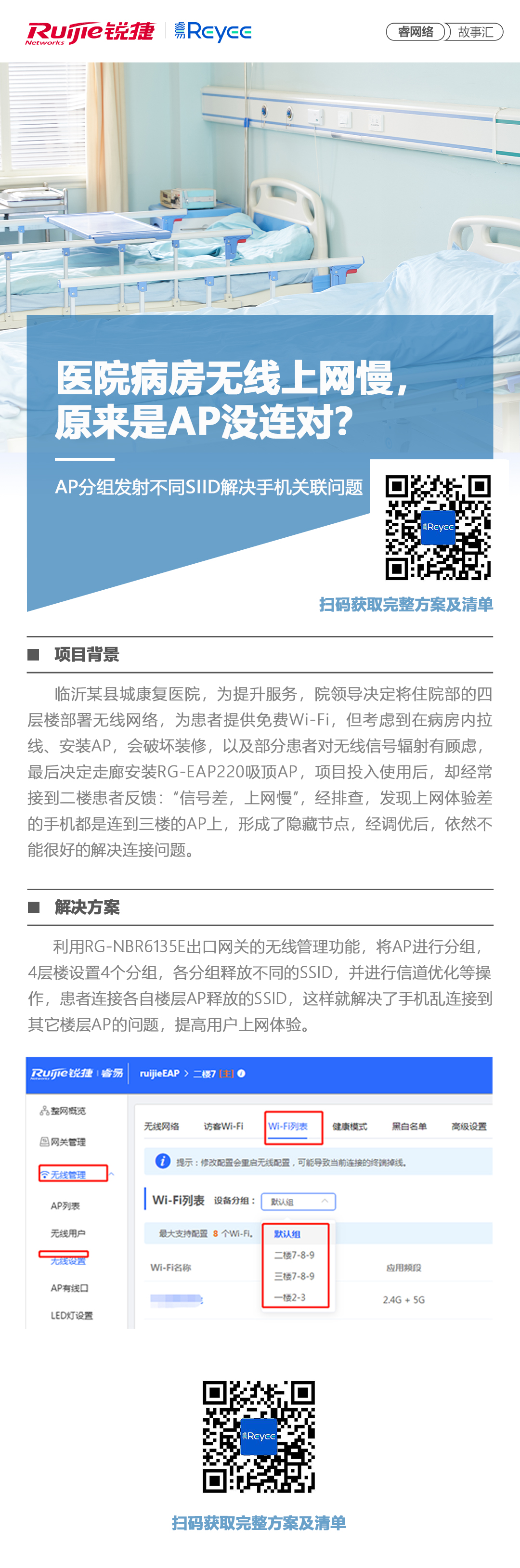 2020-8-7睿网络故事汇：医院病房无线上网慢，原来是AP没连对？AP分组发射不同SIID解决.jpg