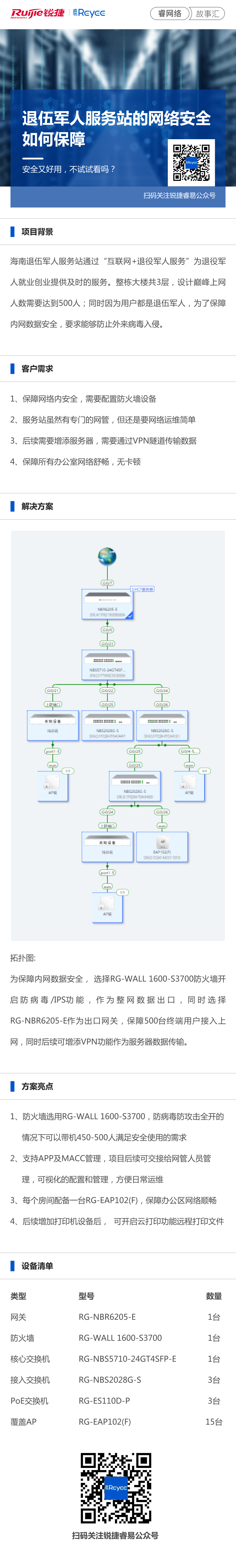 2021-5-11睿网络故事汇：退伍军人服务站的网络安全如何保障？锐捷睿易网络方案安全又.jpg